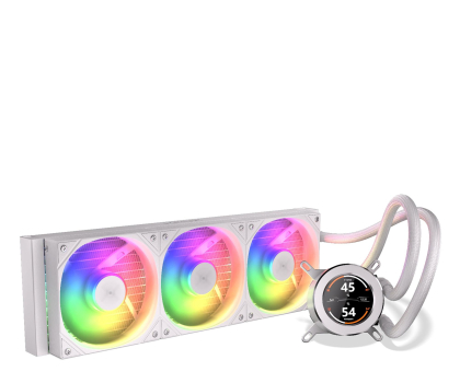 Wentylator do komputera KRUX HydroGlance 360 ARGB LCD White 3x120mm KRXE005